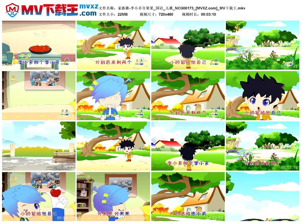 家族歌-李小多分果果_国语_儿歌_NCG00173